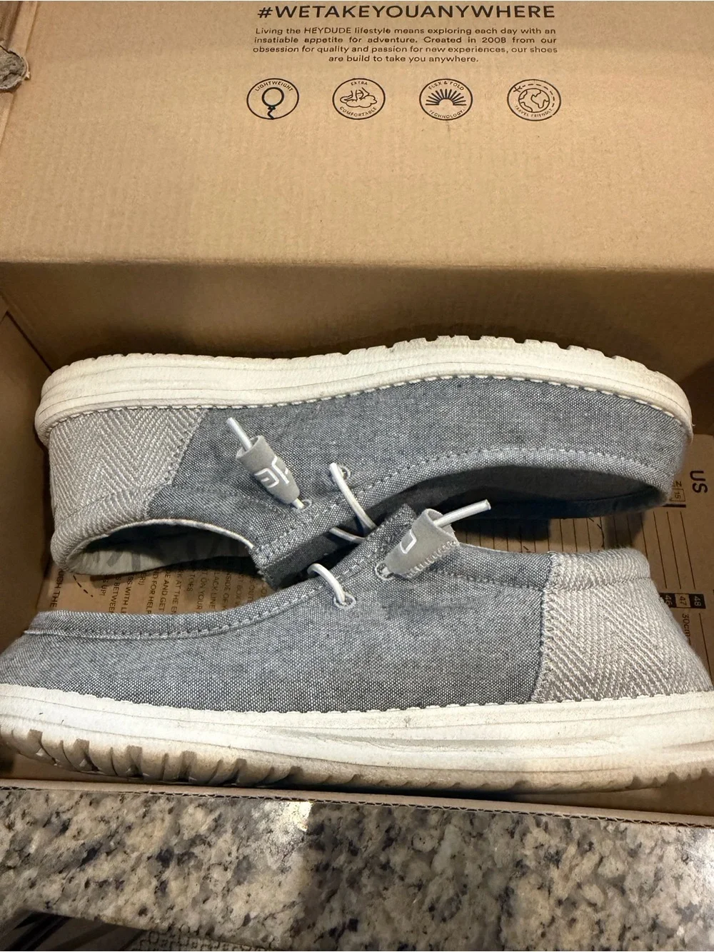 Hey Dude Gray Canvas Slip-On Loafers